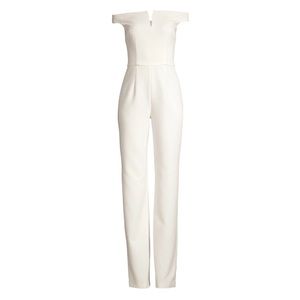 Off the Shoulder White Jumpsuit